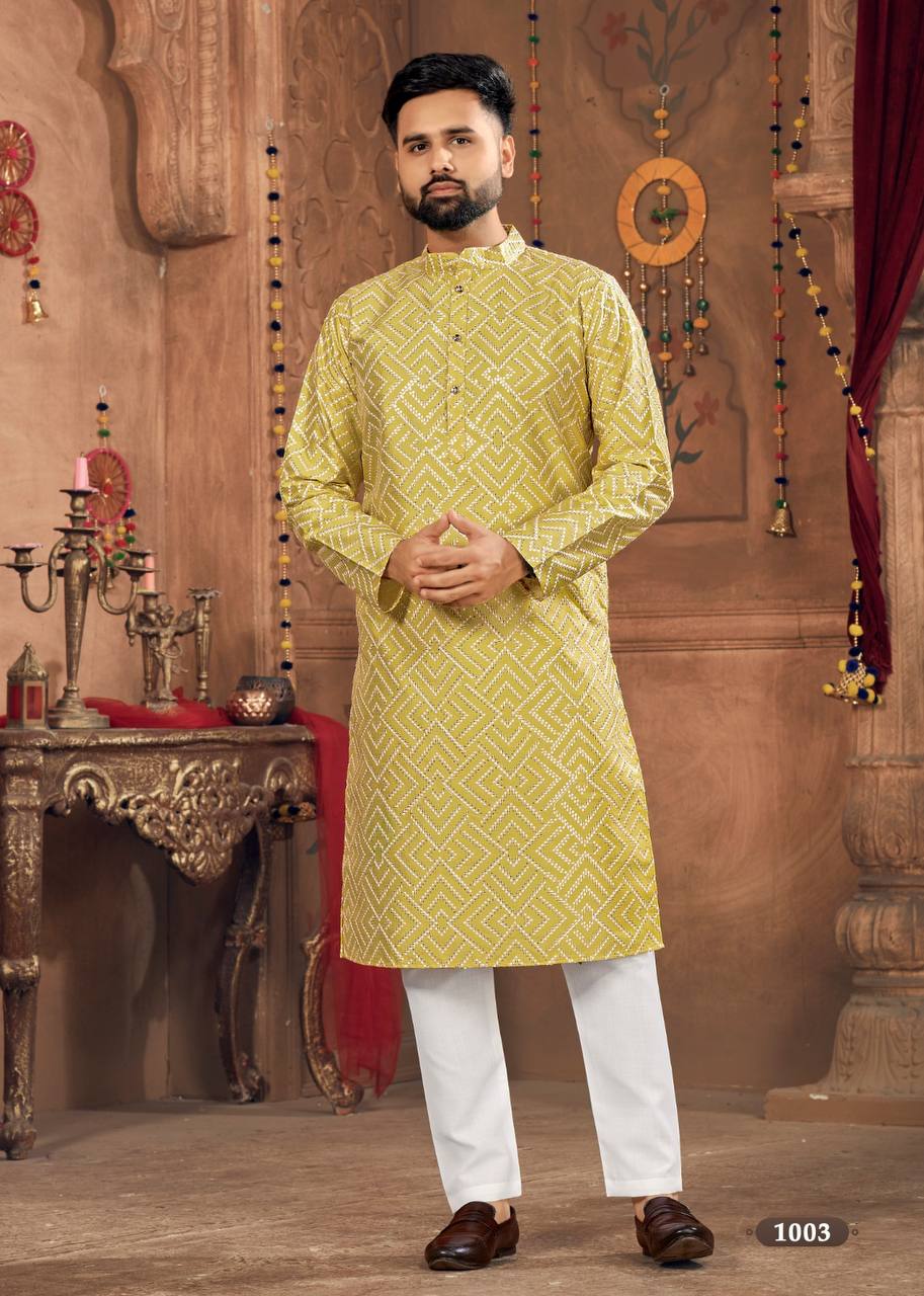 Premium white embroidered Kurta with Pant