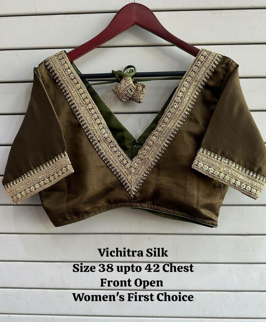 Vichitra silk premium readymade blouse