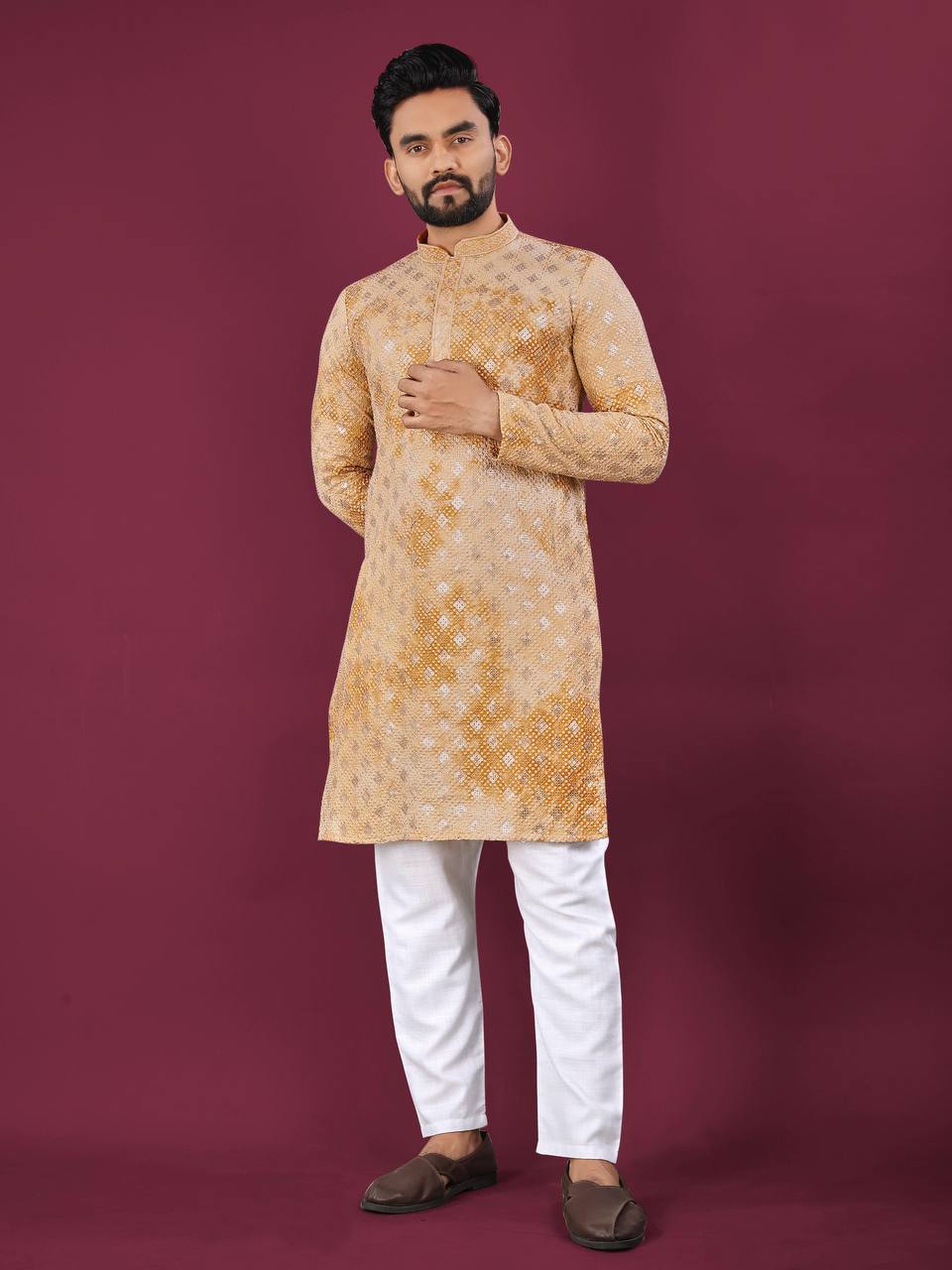 Men's Premium Chikankari Work Kurta with Pajama