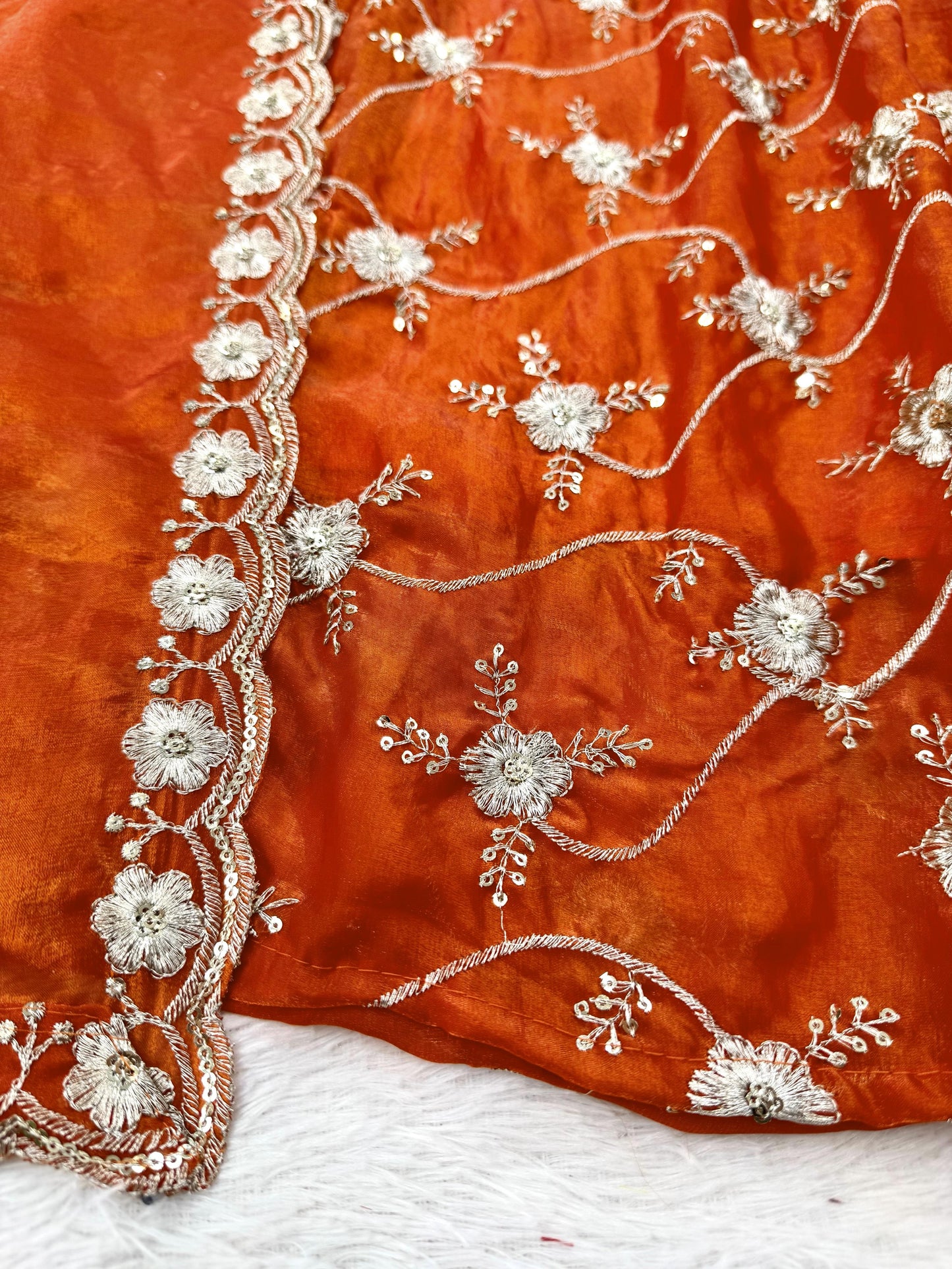 Heer - Premium Orange Silk Anarkali Suit Fully Stitched