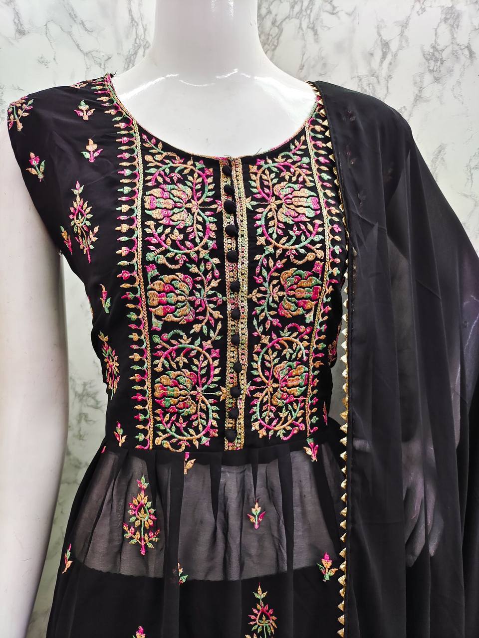 Embroidered Sharara suit