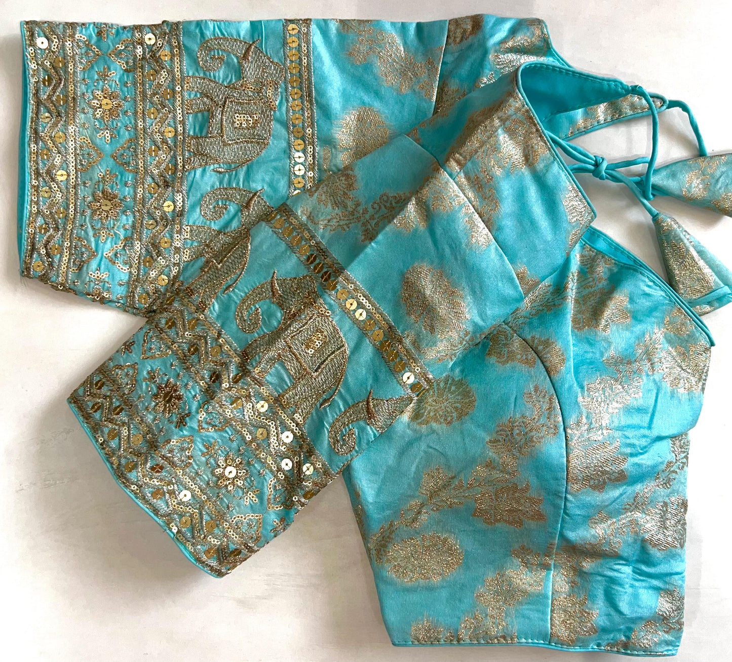 Beautiful silk blouse with work in readymade sizes