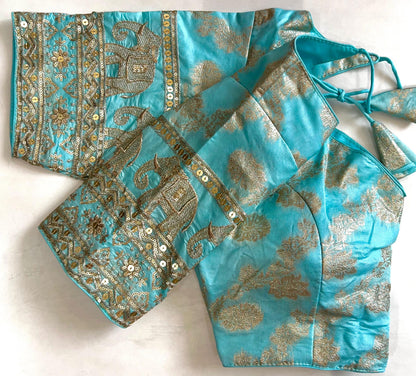 Beautiful silk blouse with work in readymade sizes