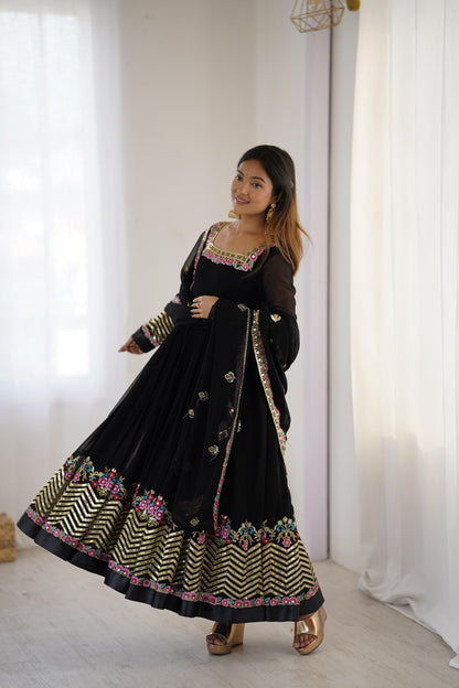 Antara - Premium Soft Georgette Anarkali Gown Fully Stitched