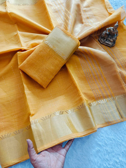 Hansini - Classic Silk Saree in Beautiful Pastel Colours with Fully Stitched Blouse of your style