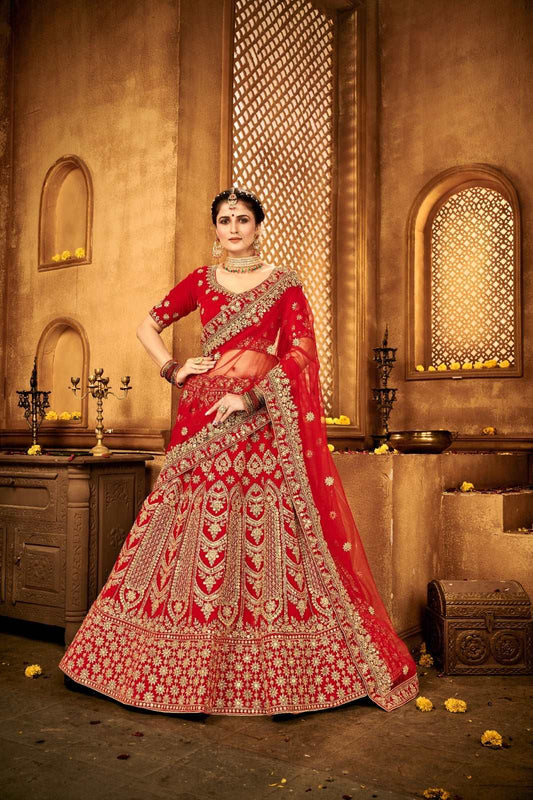 Heavy bridal velvet lehenga