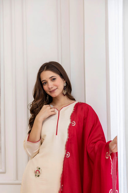 Creame Soft Chanderi Silk Kurti Lightweight and Minimal Fully Stitched