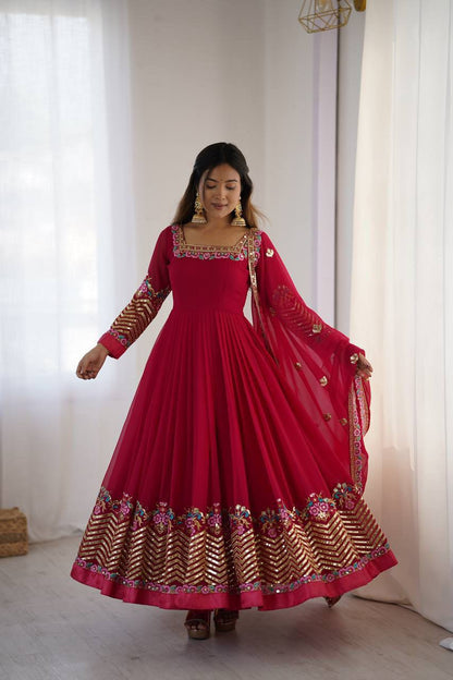 Antara - Premium Soft Georgette Anarkali Gown Fully Stitched