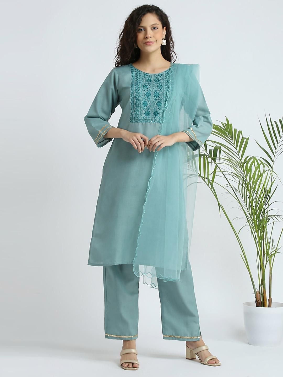 Gulzar - Soft Cotton Kurti with Minimal Sequins Work