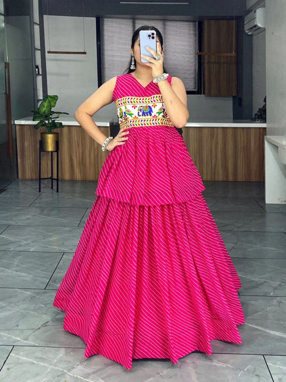 Navratri Special Kediya Style Georgette Leriyu Chaniya Choli