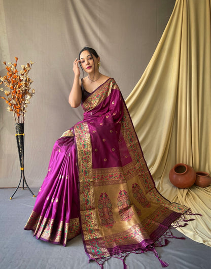 Pure paithani silk saree with stitched blouse