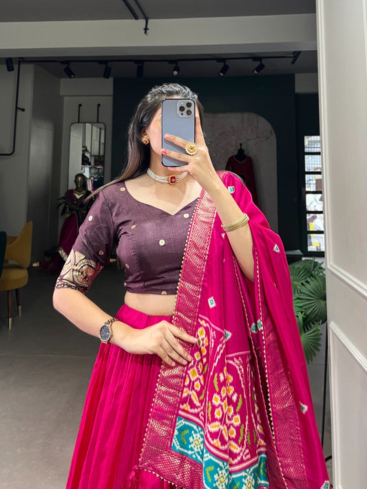 Royal Pink Dola Silk Navratri Special Chaniya Choli Fully Stitched