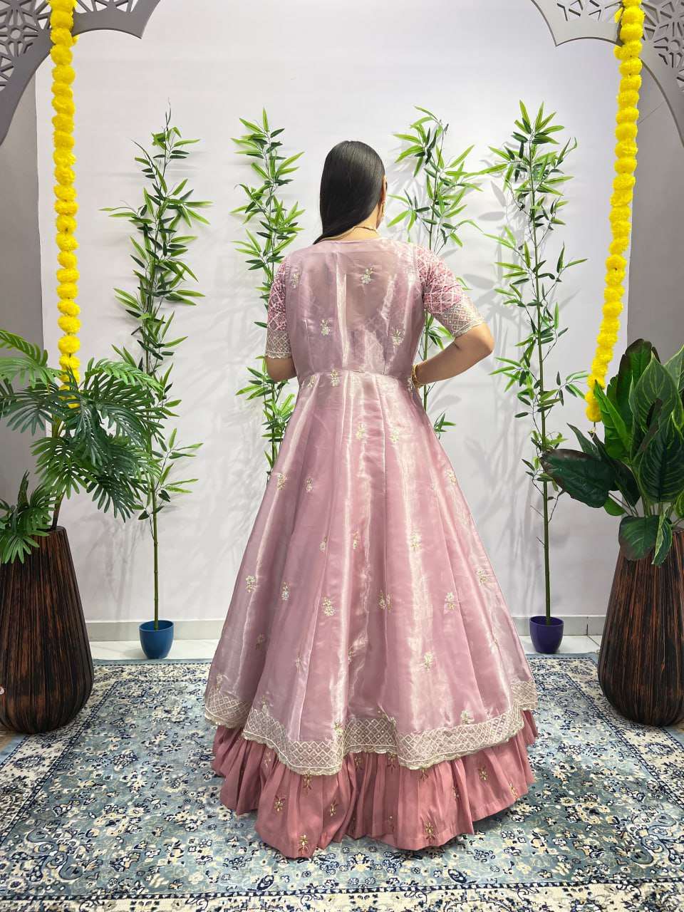 Baby pink colour Butterfly Shrug Indo western fully stitched