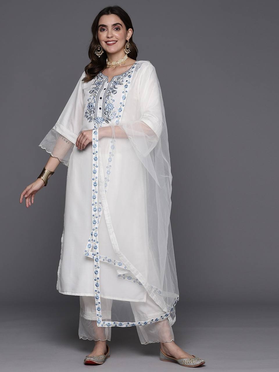 Premium white kurti set
