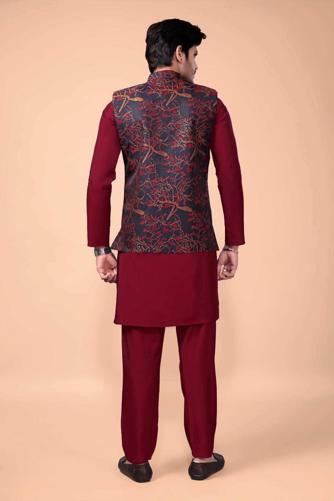 Maanyavar Designer Koti Kurta Set for Men - Indian Ethnic Fashion Online