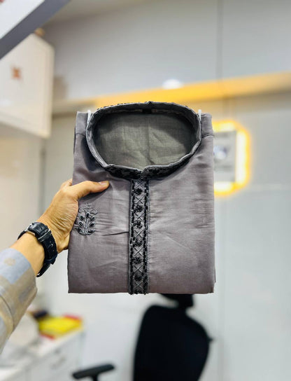Premium Handwork on Silk Kurta with Pajama for Men