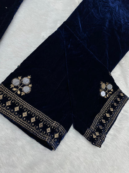 Premium Velvet Minimalist Suit Fully Stitched