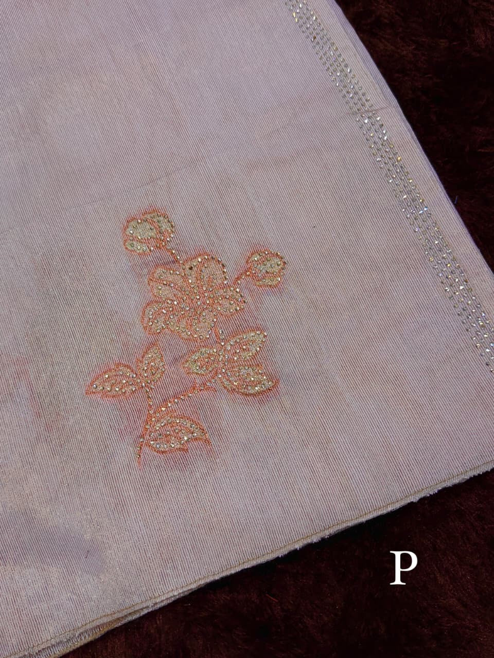 Abha - Premium Copper White Gold Organza Silk Saree with Stitched Blouse Options