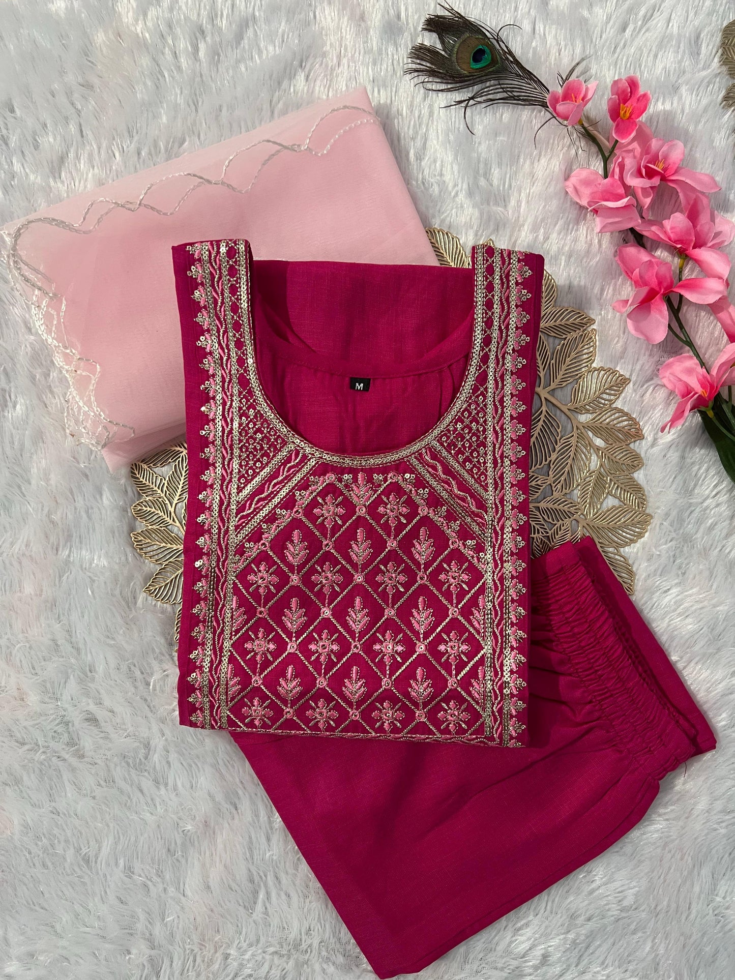 Gulzar - Soft Cotton Kurti with Minimal Sequins Work