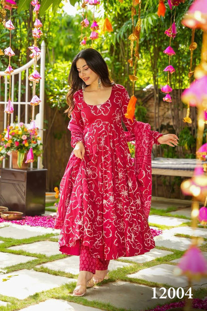 Floral Soft Silk Printed Casual Kurti Pant Set Fully Stitched upto 6XL Sizes