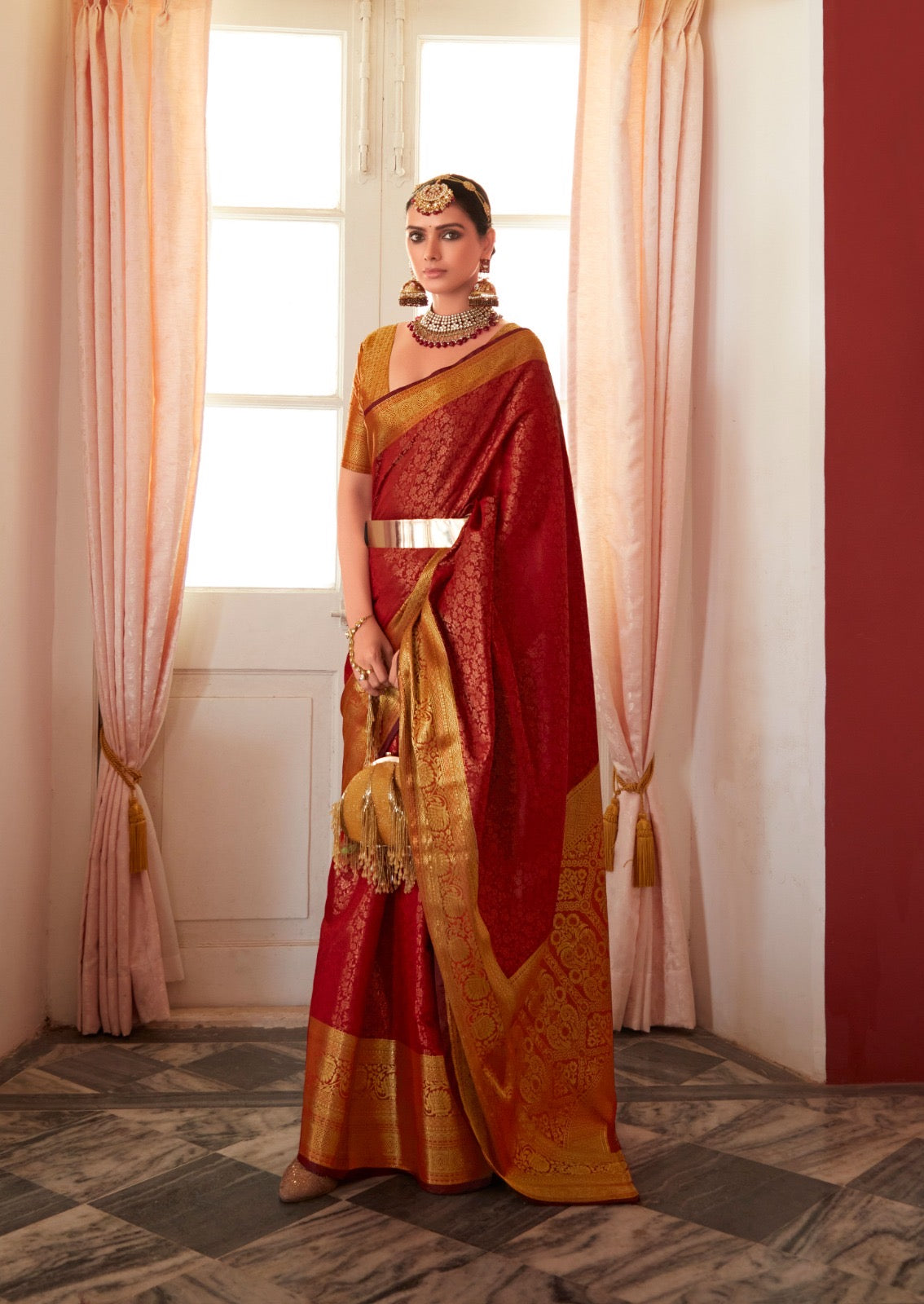 Pure Kashmira Silk Premium saree with stitched blouse