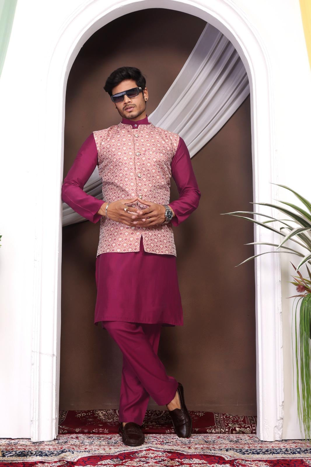 Classic Koti Kurta Outfit - Stylish Ethnic Set for Men