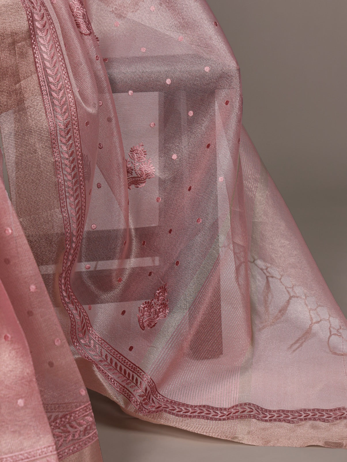 Malvika - Premium Shimmer Net type Pastel Colours Saree with Stitched Blouse of your Own Style