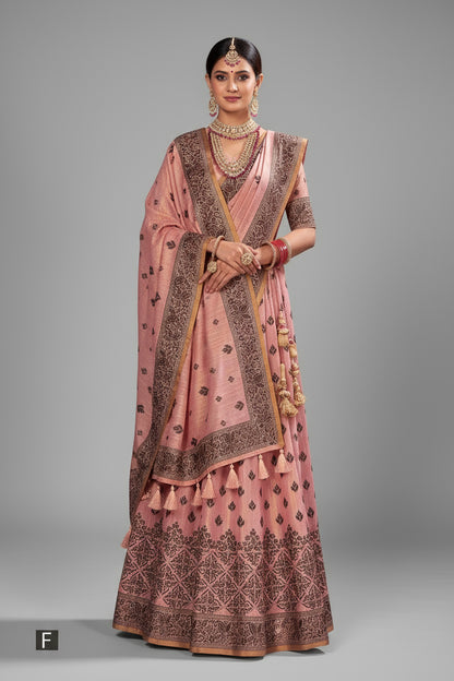 Megha - Premium Linen Saree with Jacquard Weaving Pattern with Fully Stitched Blouse as per Your Style