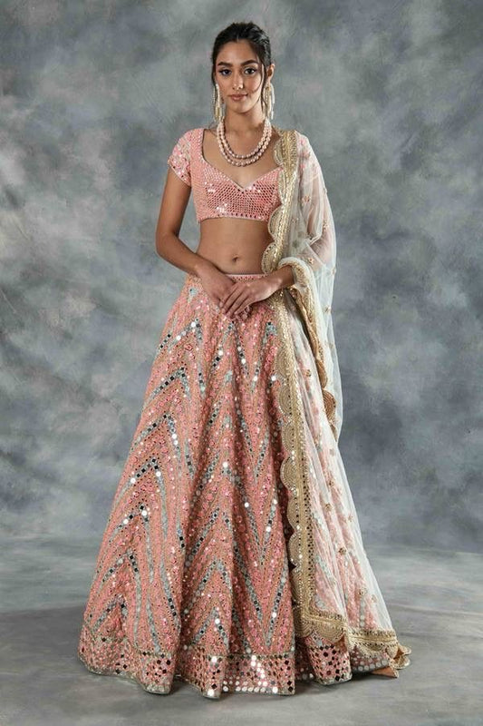 Peach Premium fully stitched lehenga