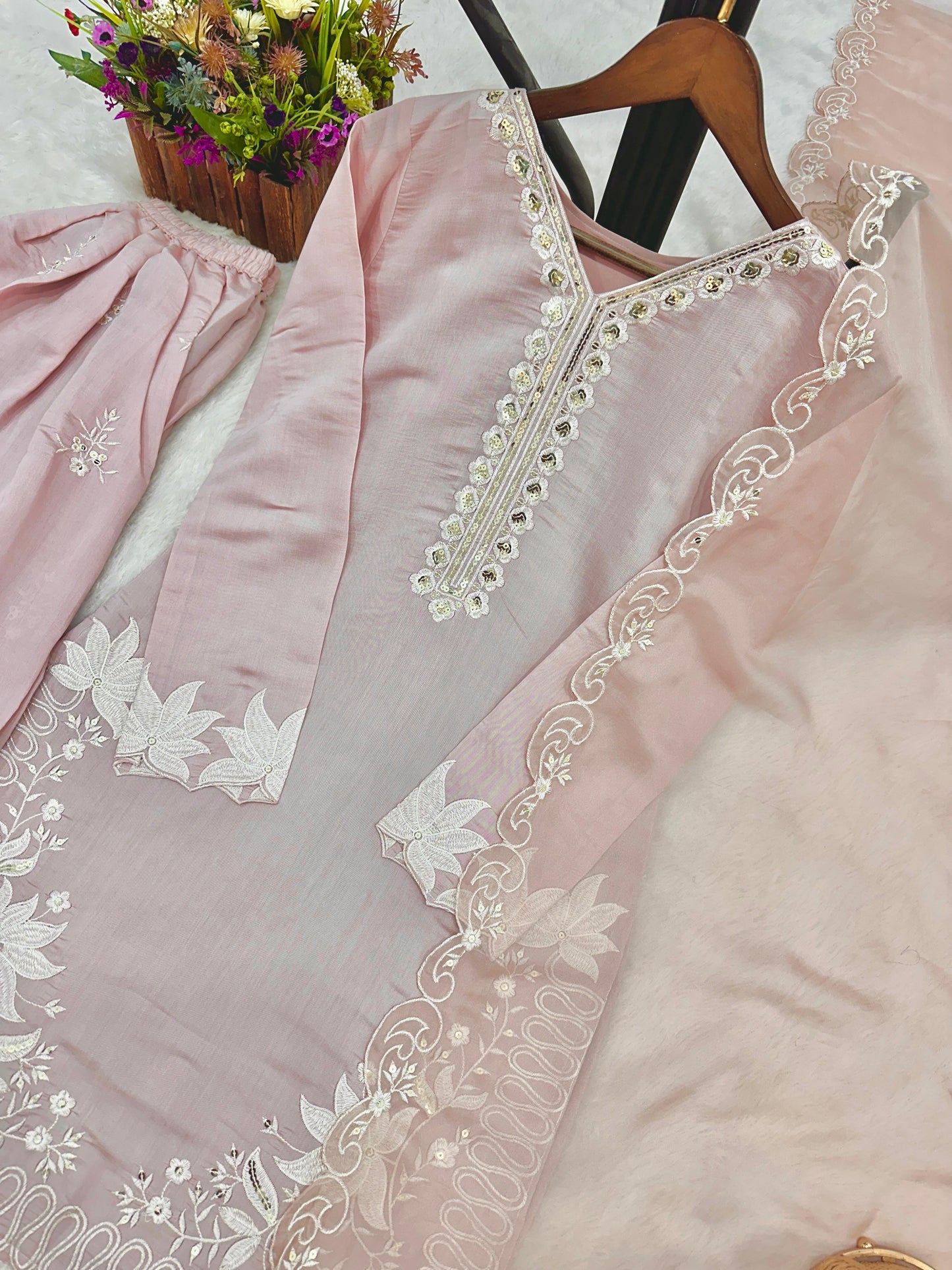 Preet - Beautiful Soft Silk Embroidered Salwar Suit Fully Stitched