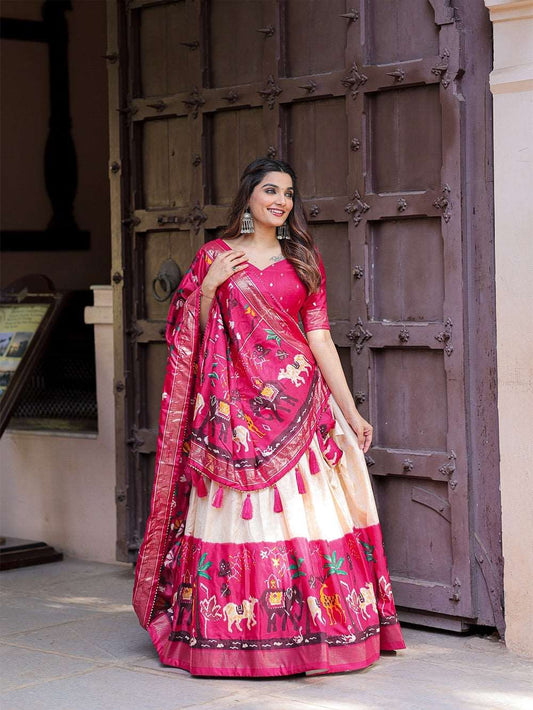 Dola silk premium printed lehenga