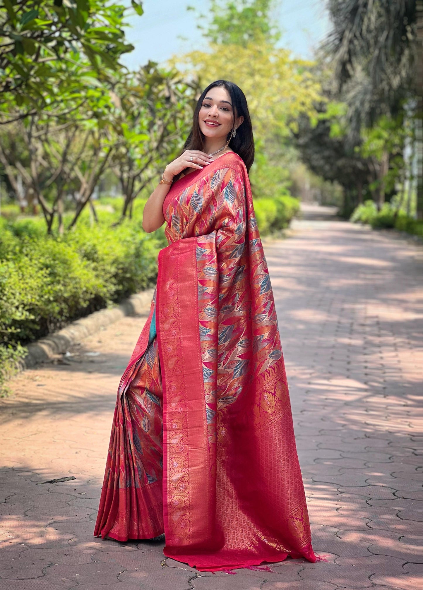 Kanika - Pure Kanchipattu Silk exquisite weaves body Saree with Stitched Blouse Options