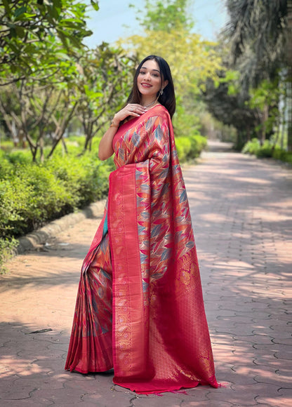 Kanika - Pure Kanchipattu Silk exquisite weaves body Saree with Stitched Blouse Options