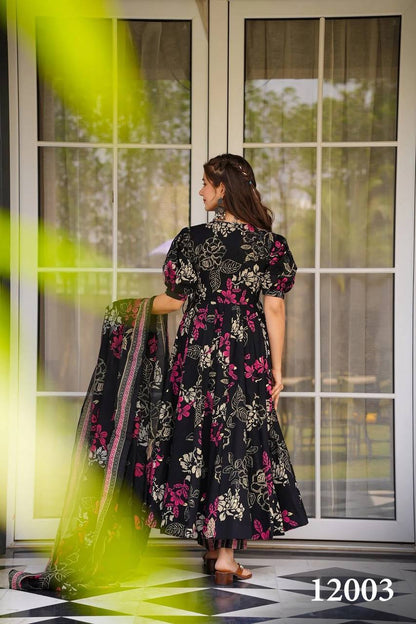 Floral Soft Silk Printed Casual Kurti Pant Set Fully Stitched upto 6XL Sizes