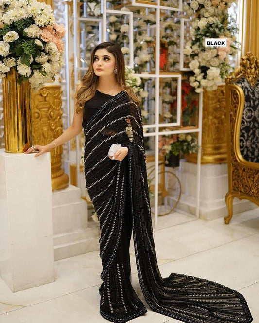 Party wear saree fully stitched with blouse