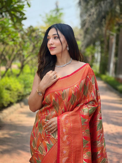 Kanika - Pure Kanchipattu Silk exquisite weaves body Saree with Stitched Blouse Options