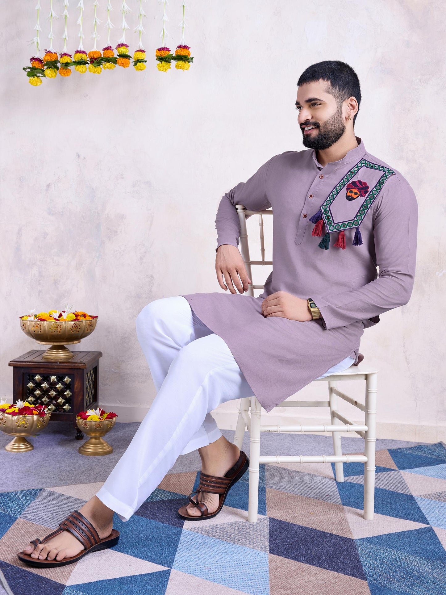 Navratri Special Men's Soft Cotton Kurta with Pajama