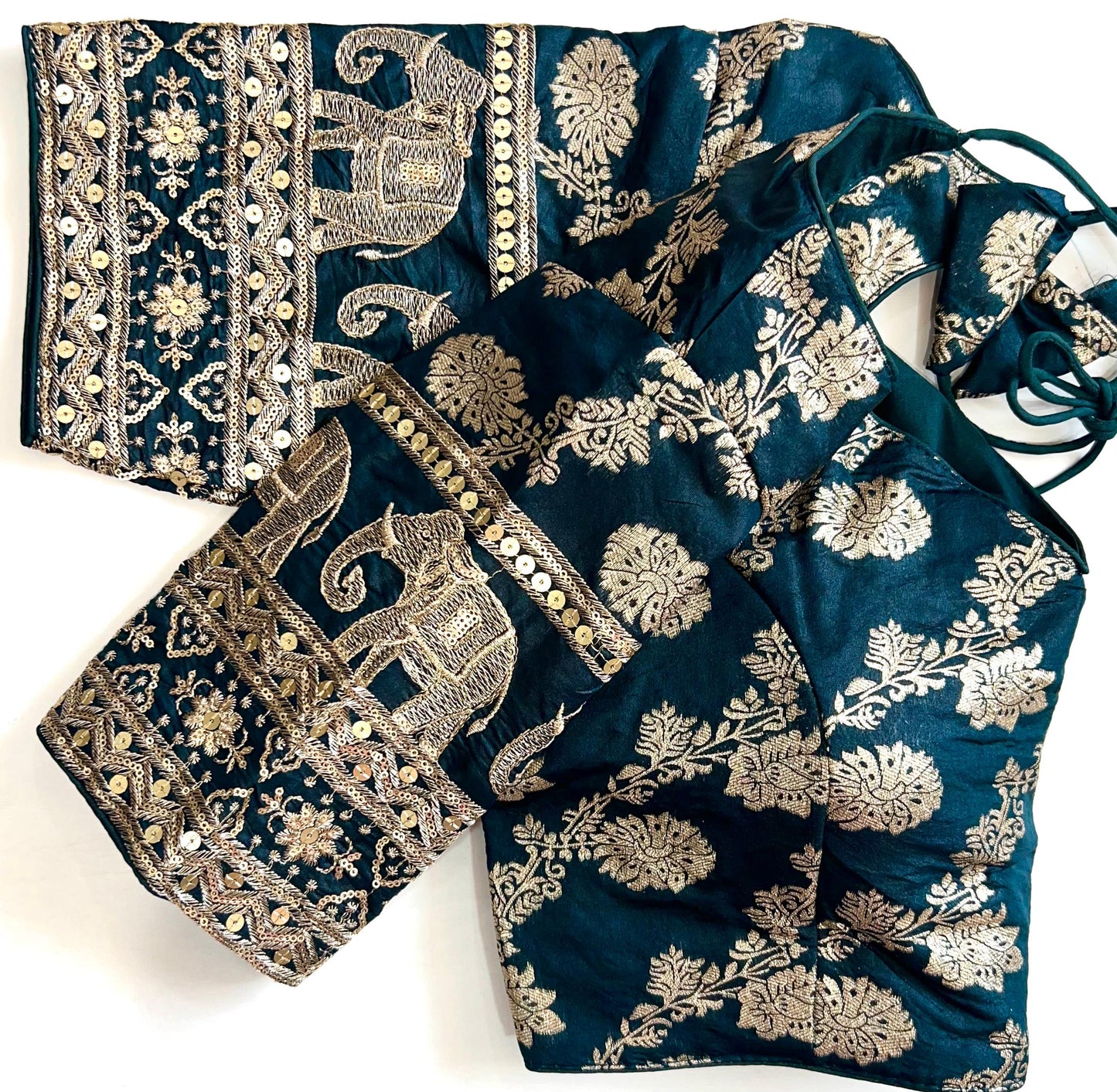 Beautiful silk blouse with work in readymade sizes