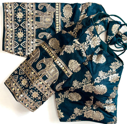 Beautiful silk blouse with work in readymade sizes