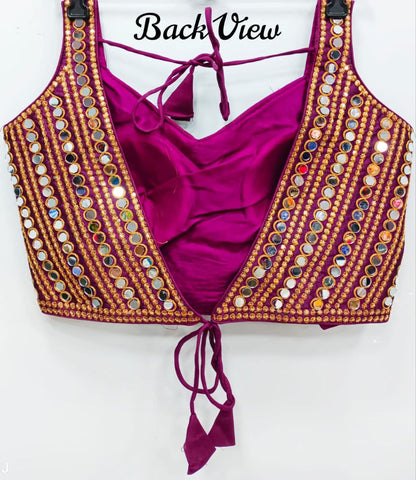 Sanvi - Premium Real Mirror Ready to Wear Blouse to match with Saree or Lehengas