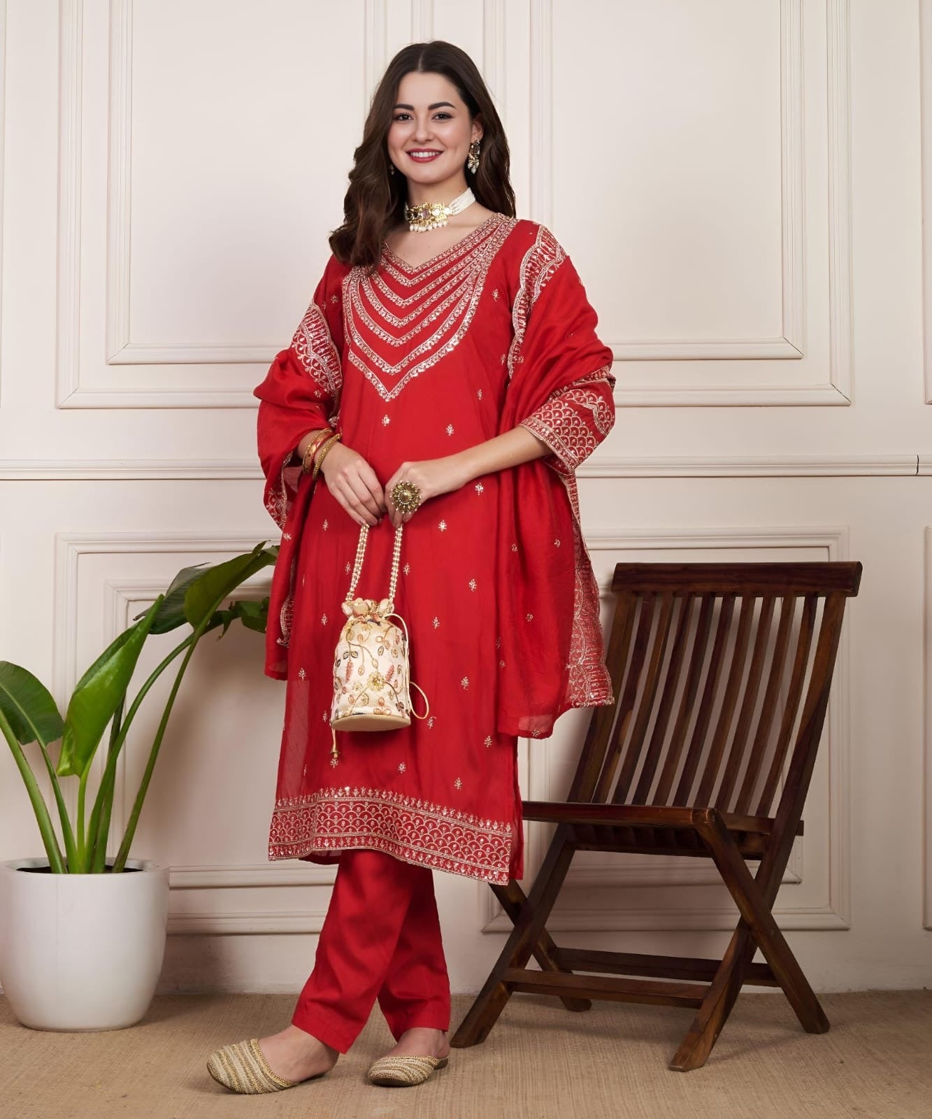 Saiyaa - Premium Silk Kurti Set with Dupatta with Beautiful Embroidery