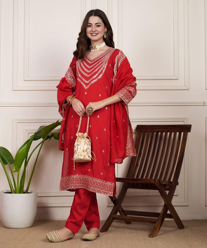 Saiyaa - Premium Silk Kurti Set with Dupatta with Beautiful Embroidery