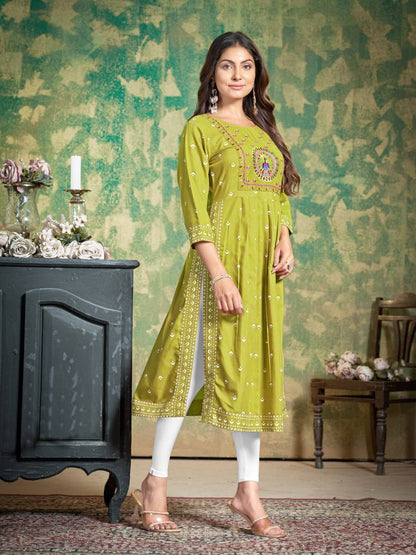 Sakhi - Soft Cotton Embroidered Kurti Set