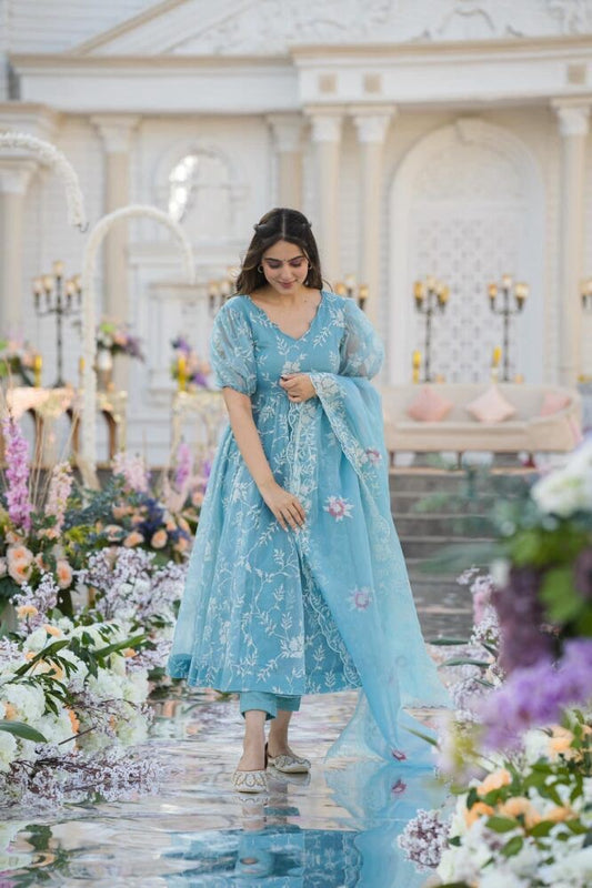 Organza Gown with emberoidery