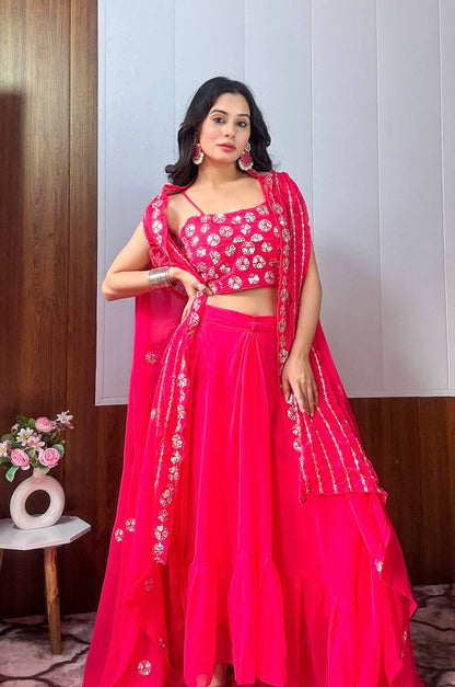 Soft Georgette Pink Indo Western for all Occasions