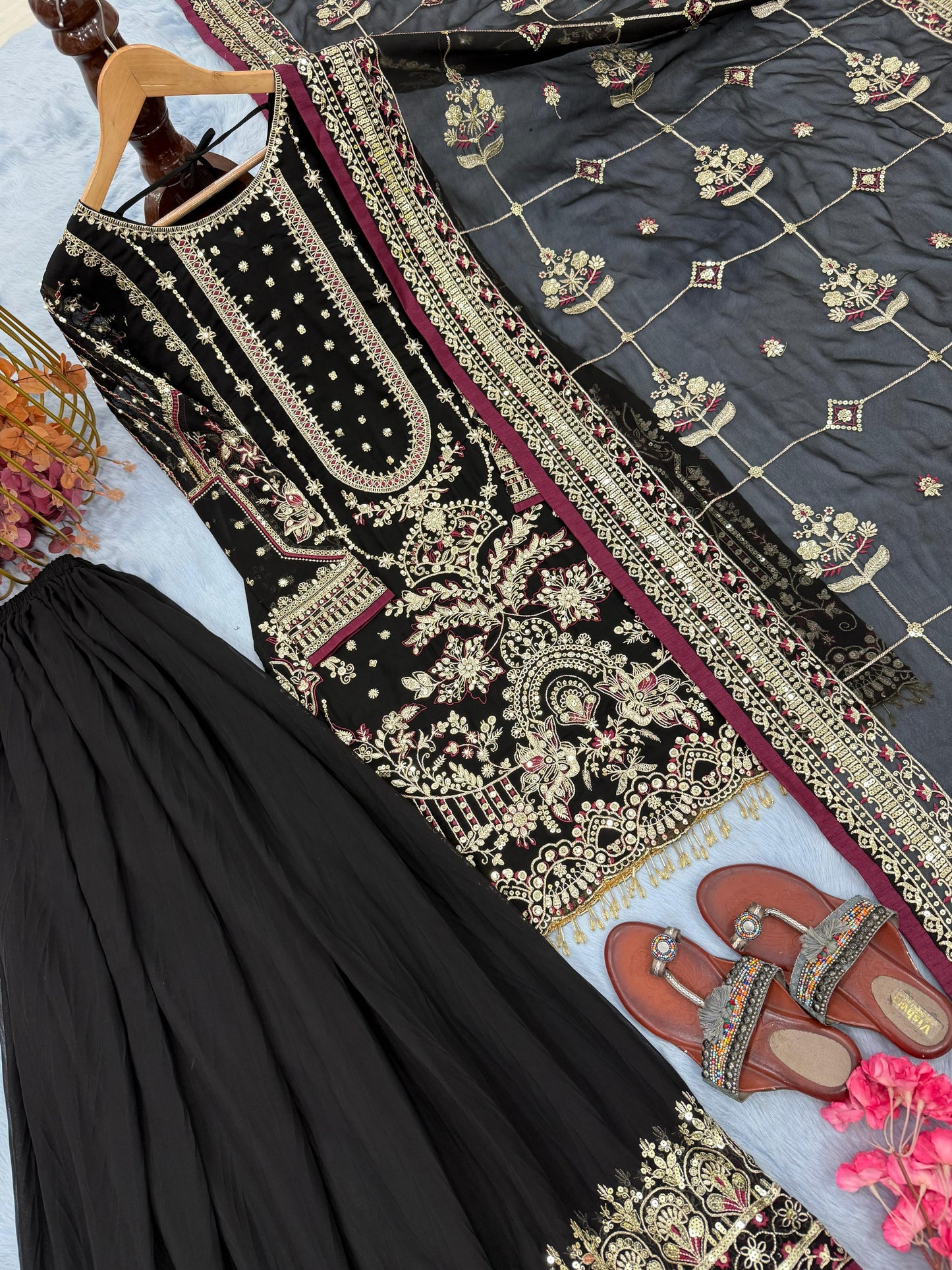 Ishqiya - Premium Black Soft Georgette Suit Fully Stitched