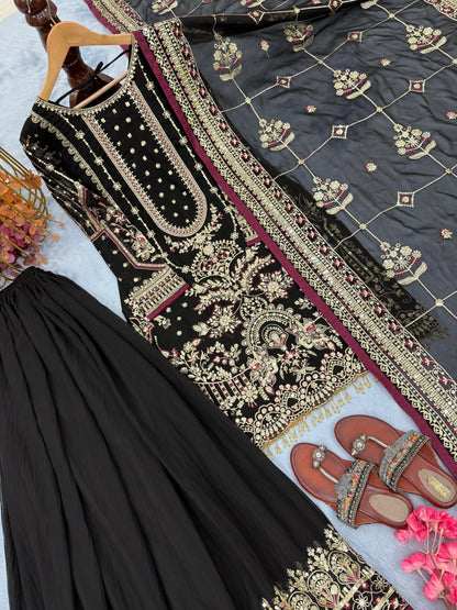 Ishqiya - Premium Black Soft Georgette Suit Fully Stitched