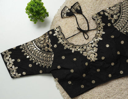 Ruhi - Beautiful Copper Gold Embroidered Work Fully Stitched Blouse to pair with Saree or Lehenga