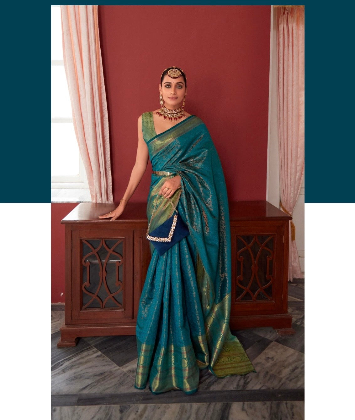 Pure Kashmira Silk Premium saree with stitched blouse
