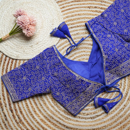 Vedika - Beautiful Work Readymade Silk Blouse to pair with sarees or lehengas